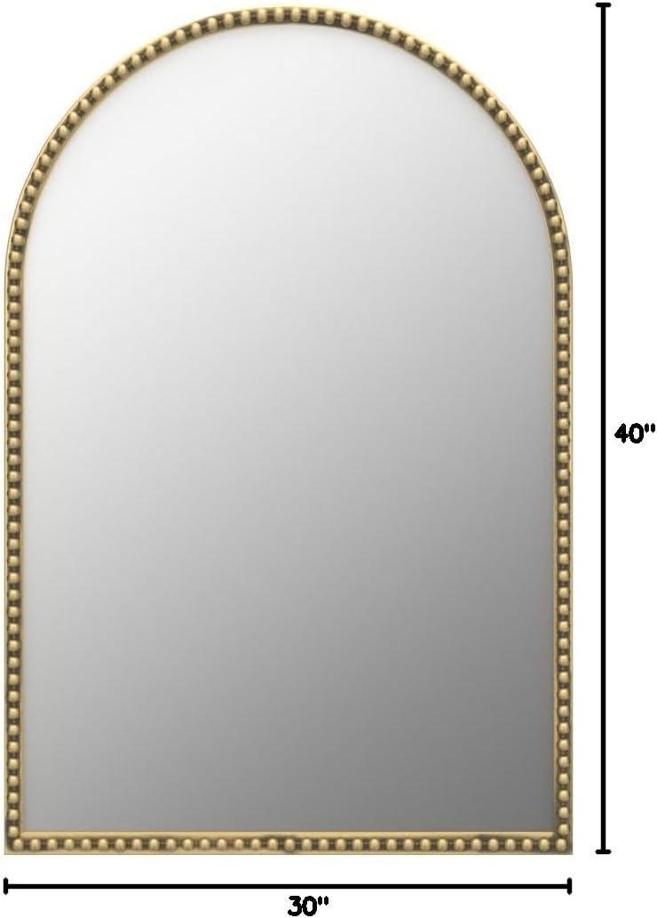 Antique Farmhouse Beige Wall Mirror — 30" - View 8