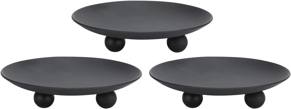 Luxe Black Pillar Candle — Set of 3 — Black
