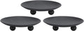 Luxe Black Pillar Candle — Set of 3 — Black