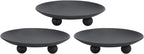 Luxe Black Pillar Candle — Set of 3 — Black
