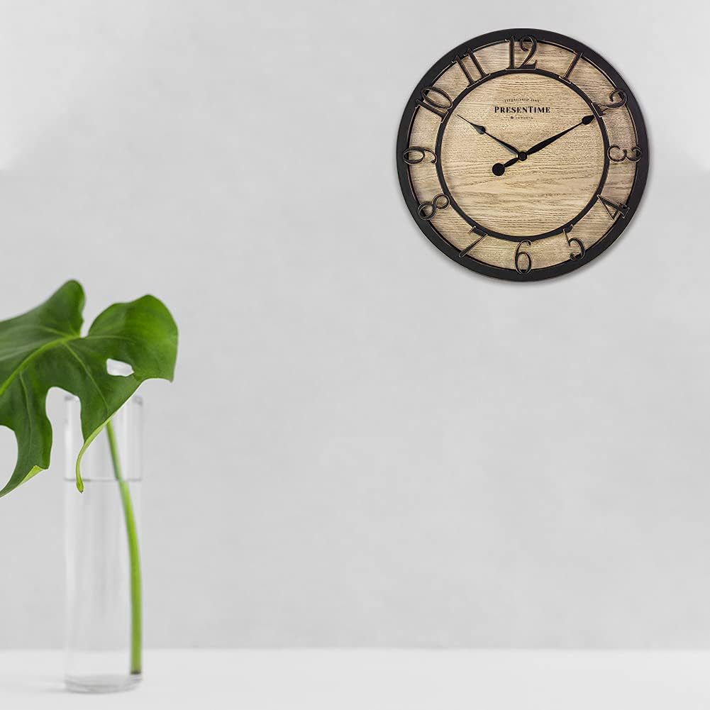 Vintage Farmhouse Gold Wall Clock — 10" - View 8