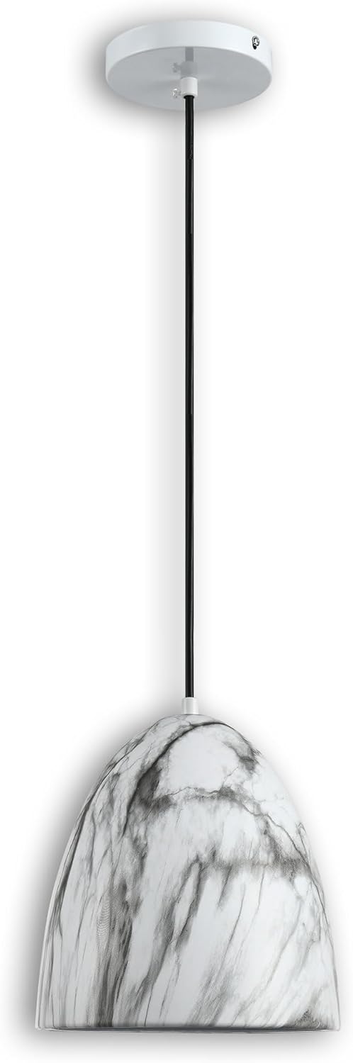 Adjustable Modern Beige Pendant Light — 6.6" — Ivory Quartz
