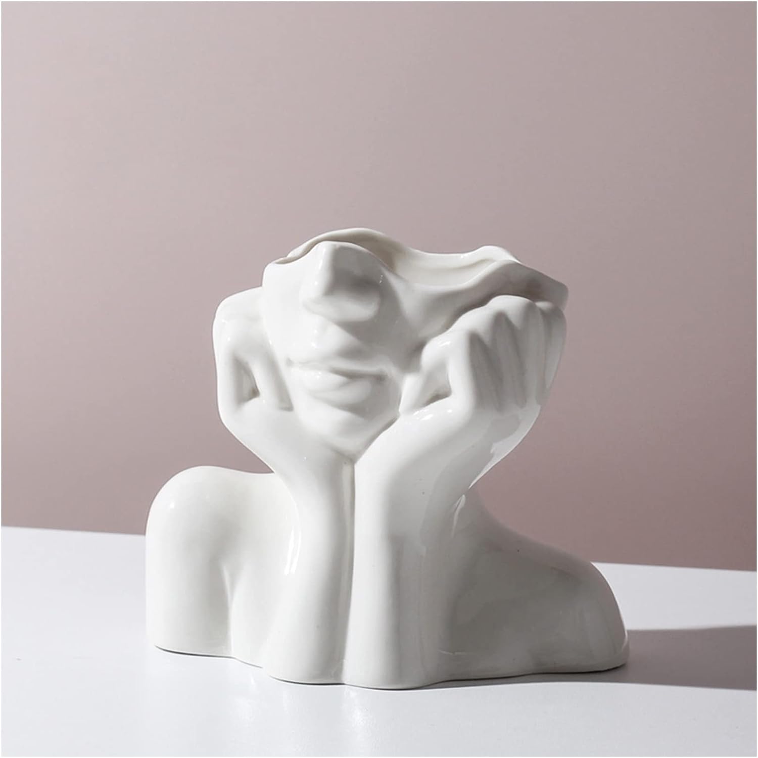 Luxe Ceramic Vase — White-A