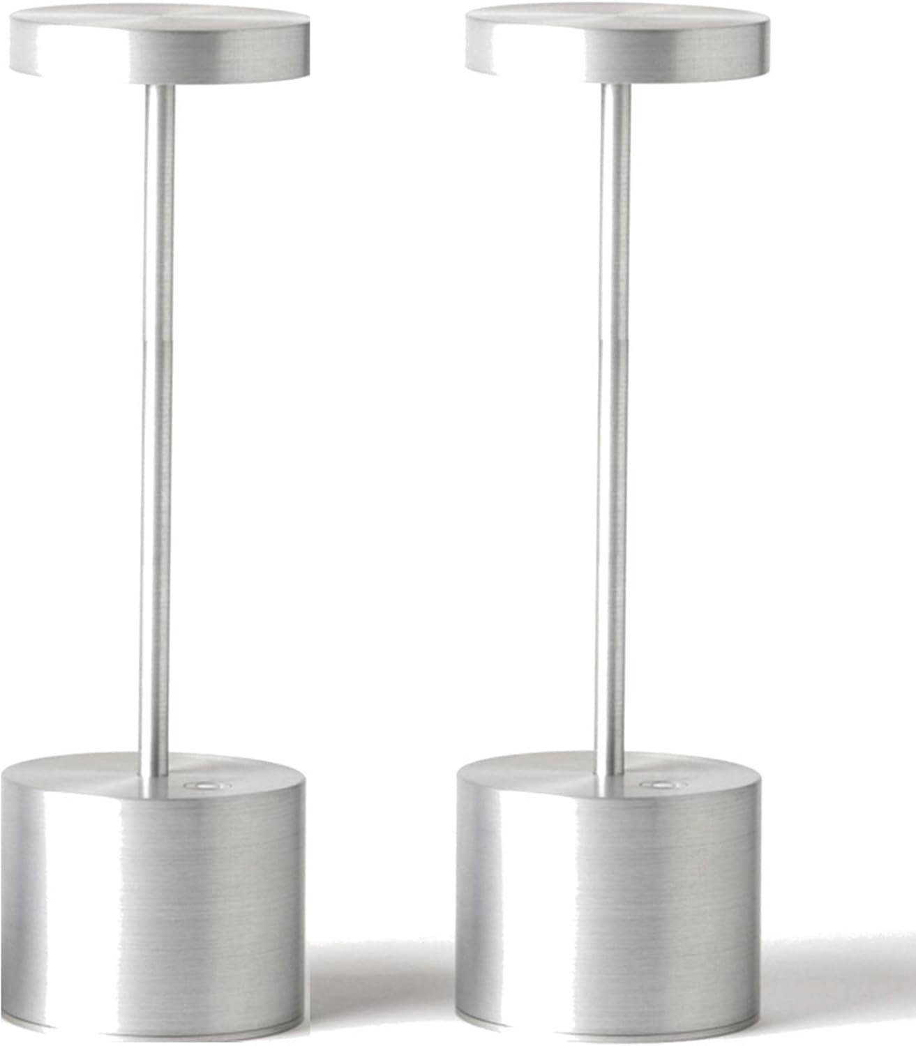 Cordless Luxe Beige Table Lamp — 2Pack Silver