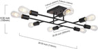 Mid-Century Black Chandelier — 8-Light - View 6