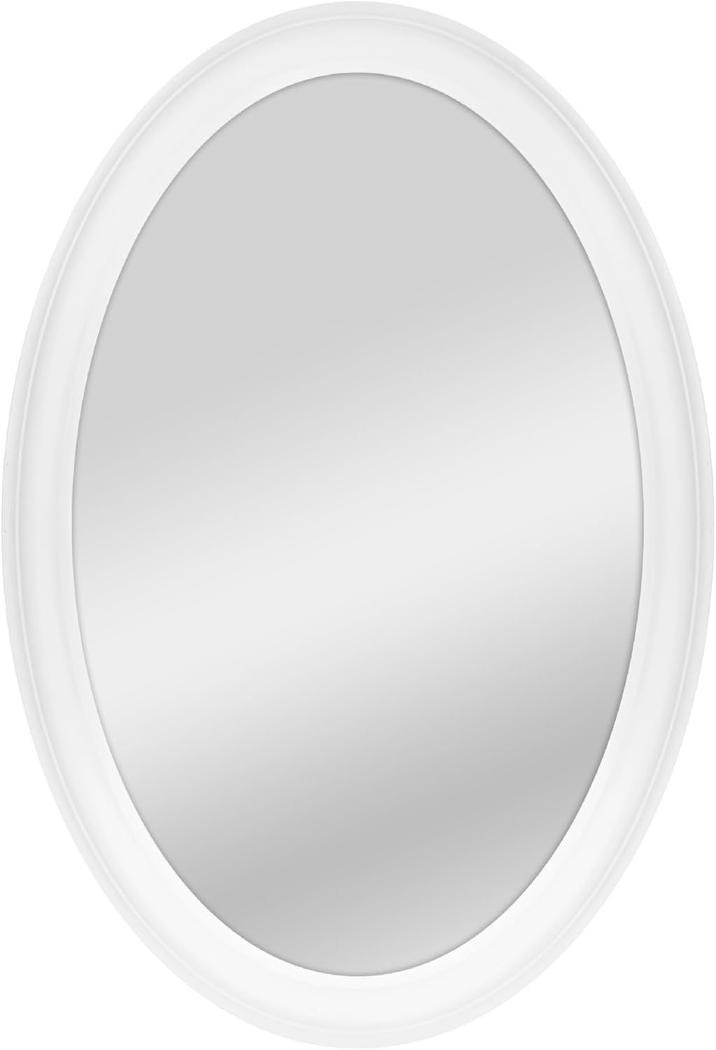 Round Modern Black Mirror — 26" — White