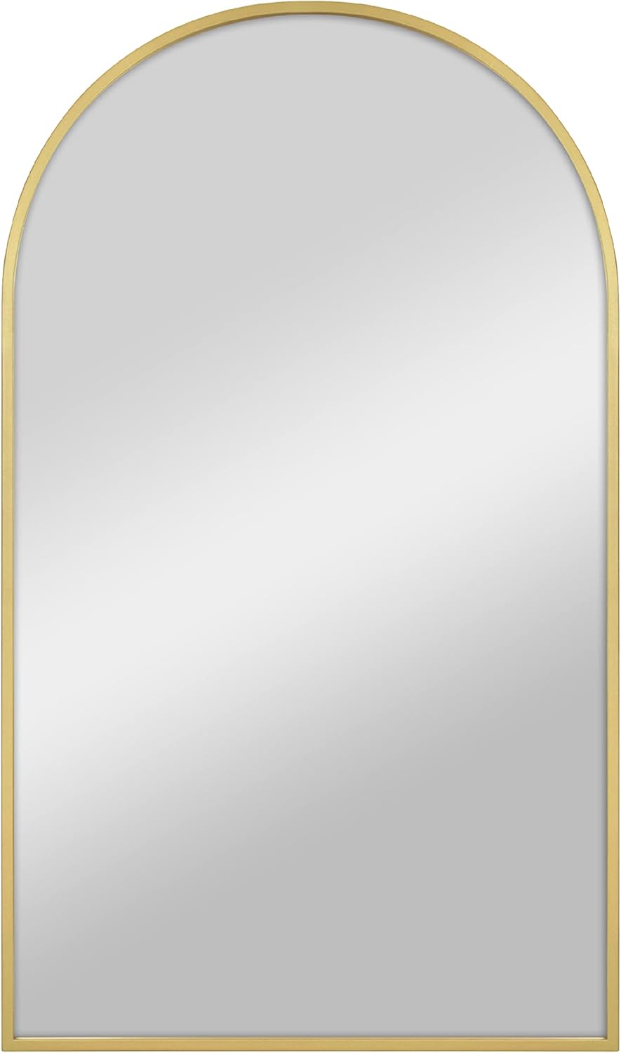 Round Modern Black Mirror — 26" — Brass