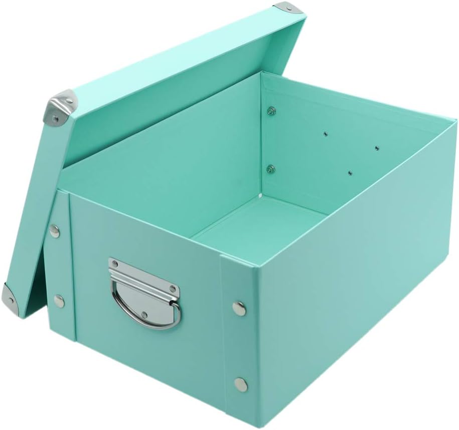 Black Storage Basket — Light Blue