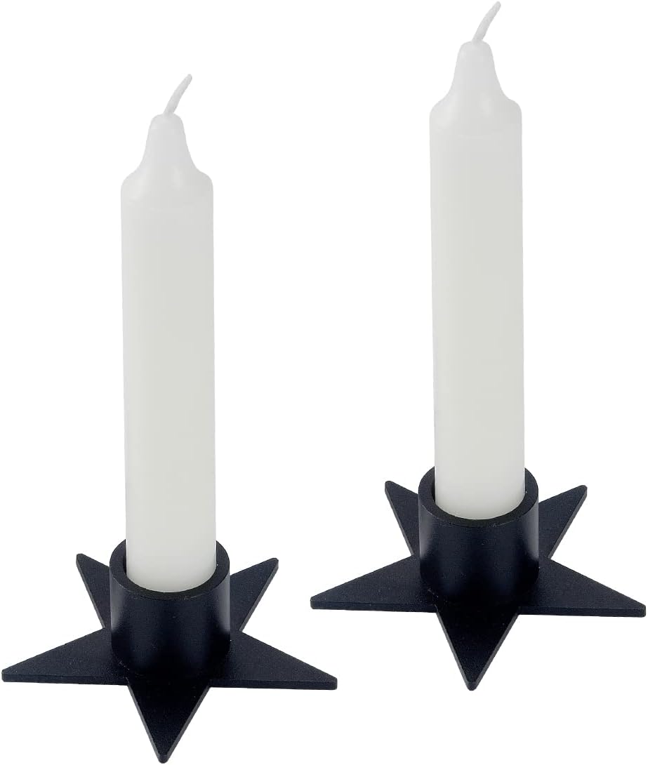 Round Metal Candle — Pentagram