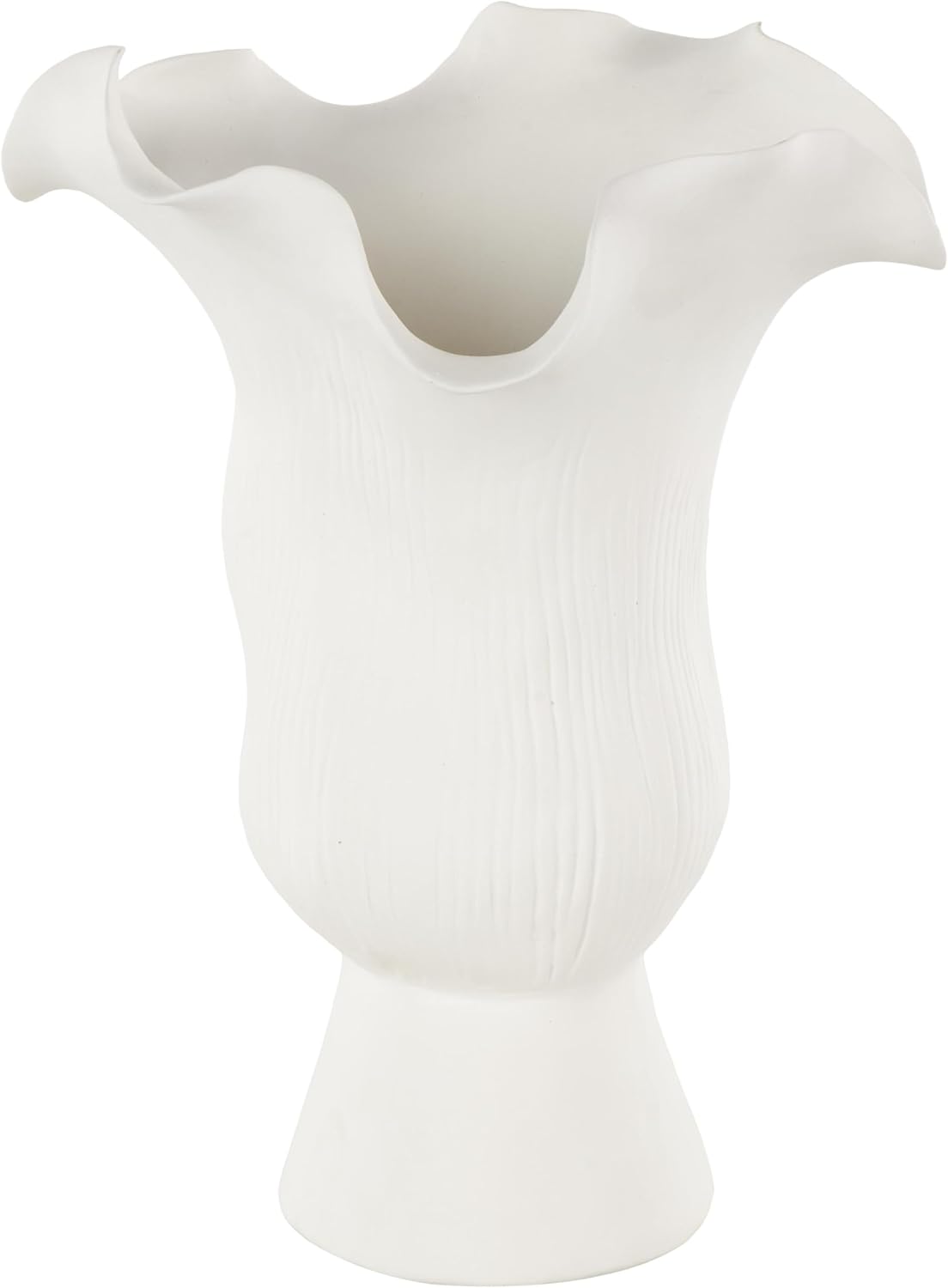 Black Flower Vase — 8" — White
