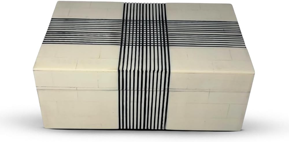 Black Storage Basket — Black and off white