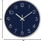 Battery Operated Blue Wall Clock - View 9