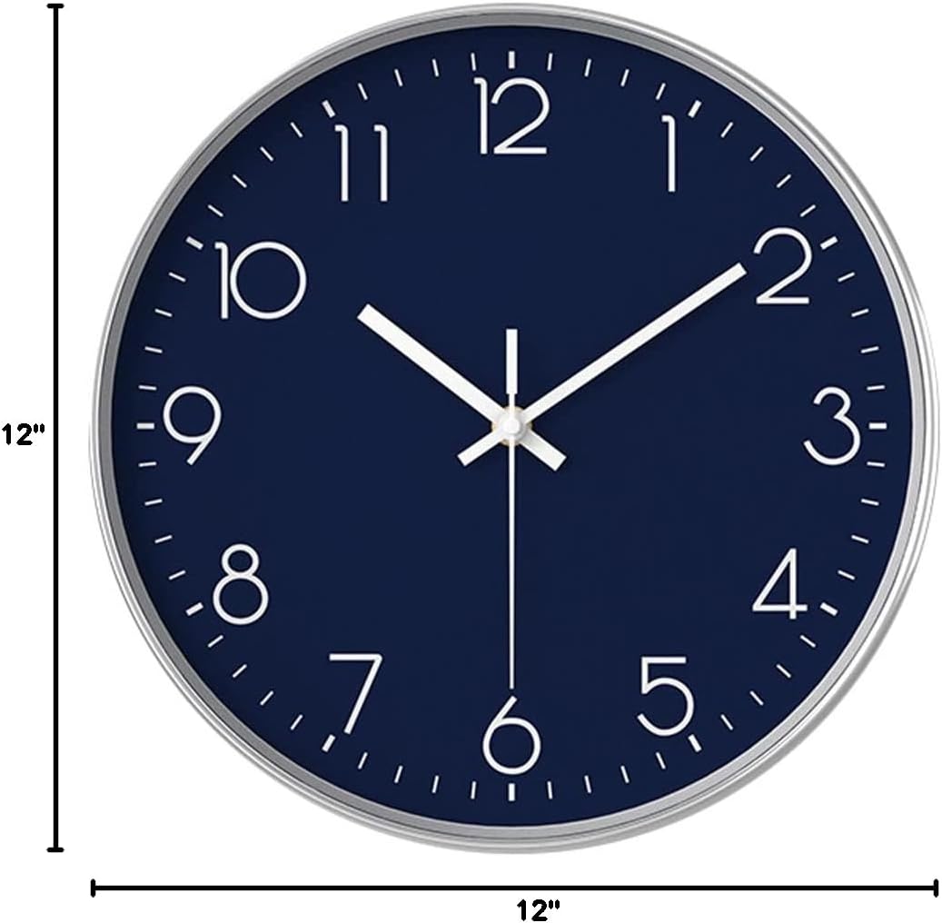 Battery Operated Blue Wall Clock - View 9
