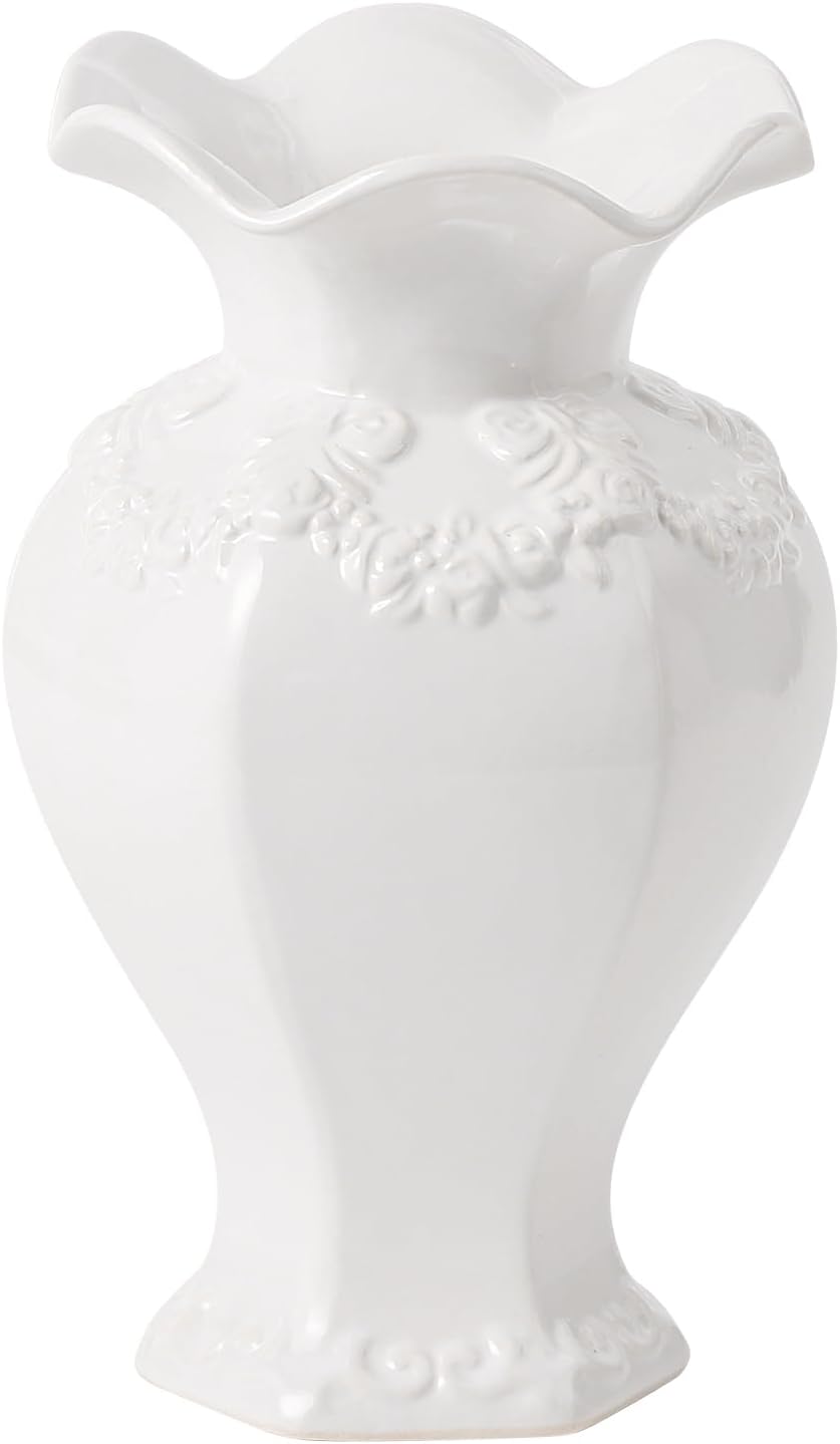 Boho Black Flower Vase — 5" — White