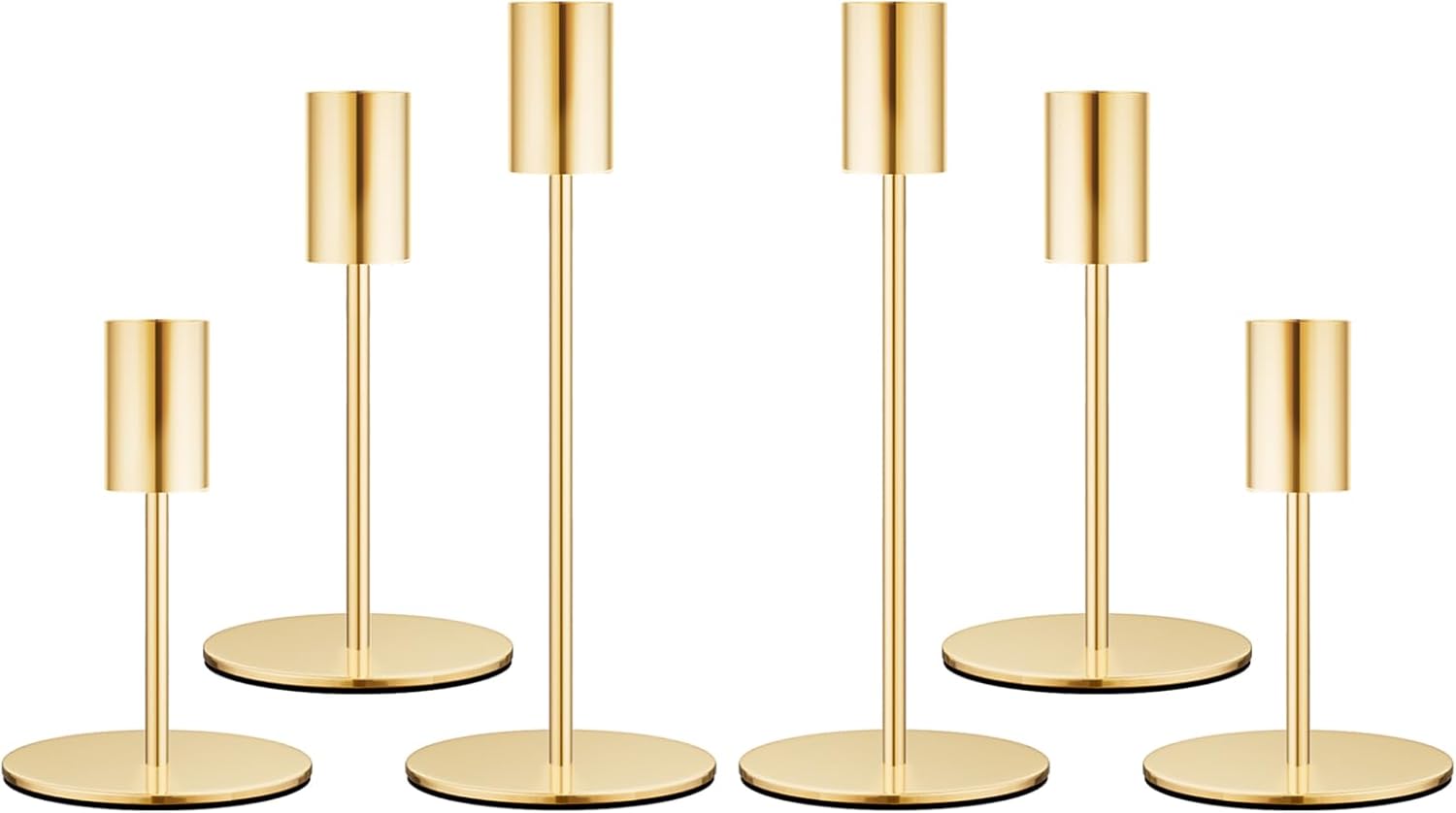 Luxe Black Candle — Set of 6 — French Gold