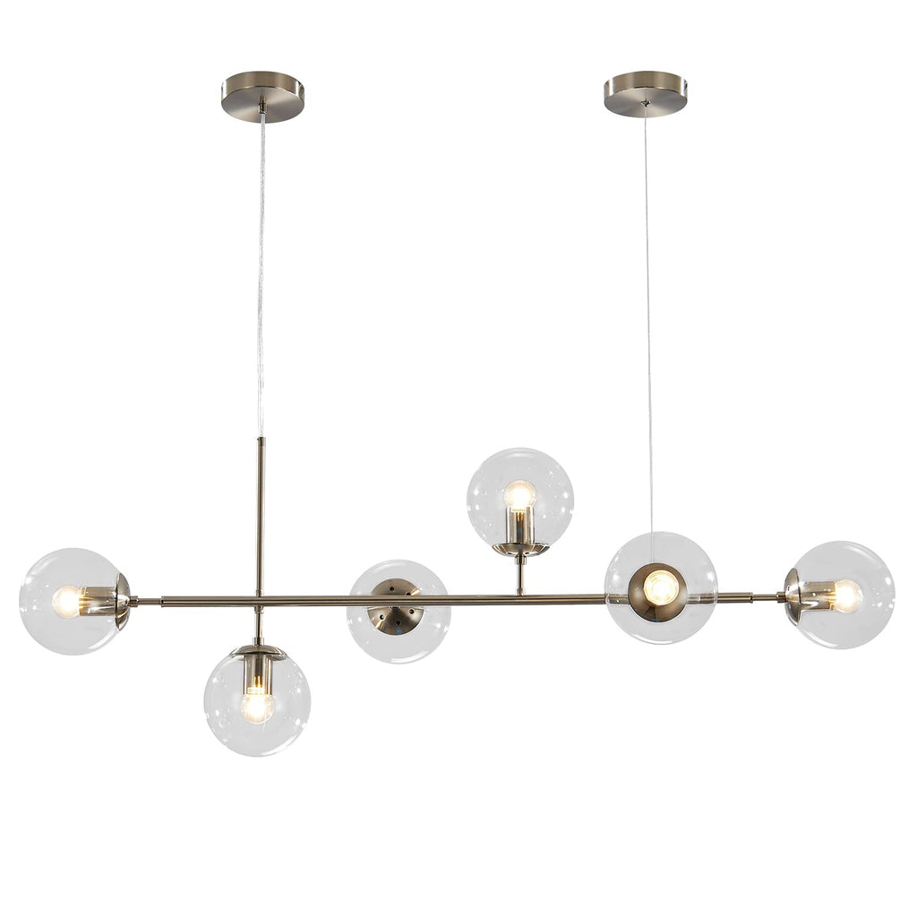 Mid-Century Gold Chandelier — 6-Light