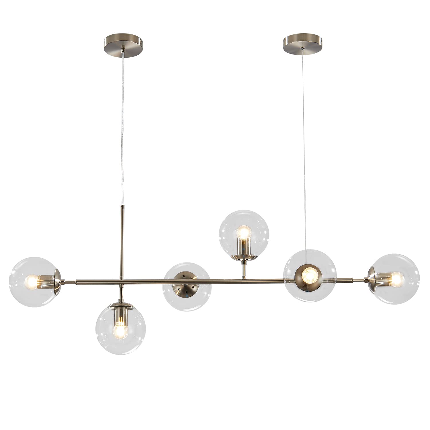 Mid-Century Gold Chandelier — 6-Light