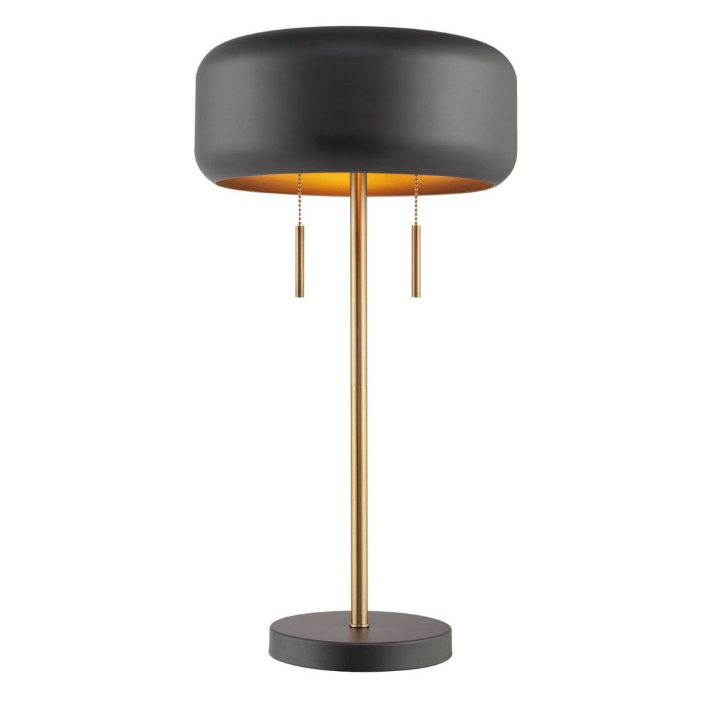Modern Gold Table Lamp — 2-Light