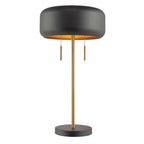 Modern Gold Table Lamp — 2-Light