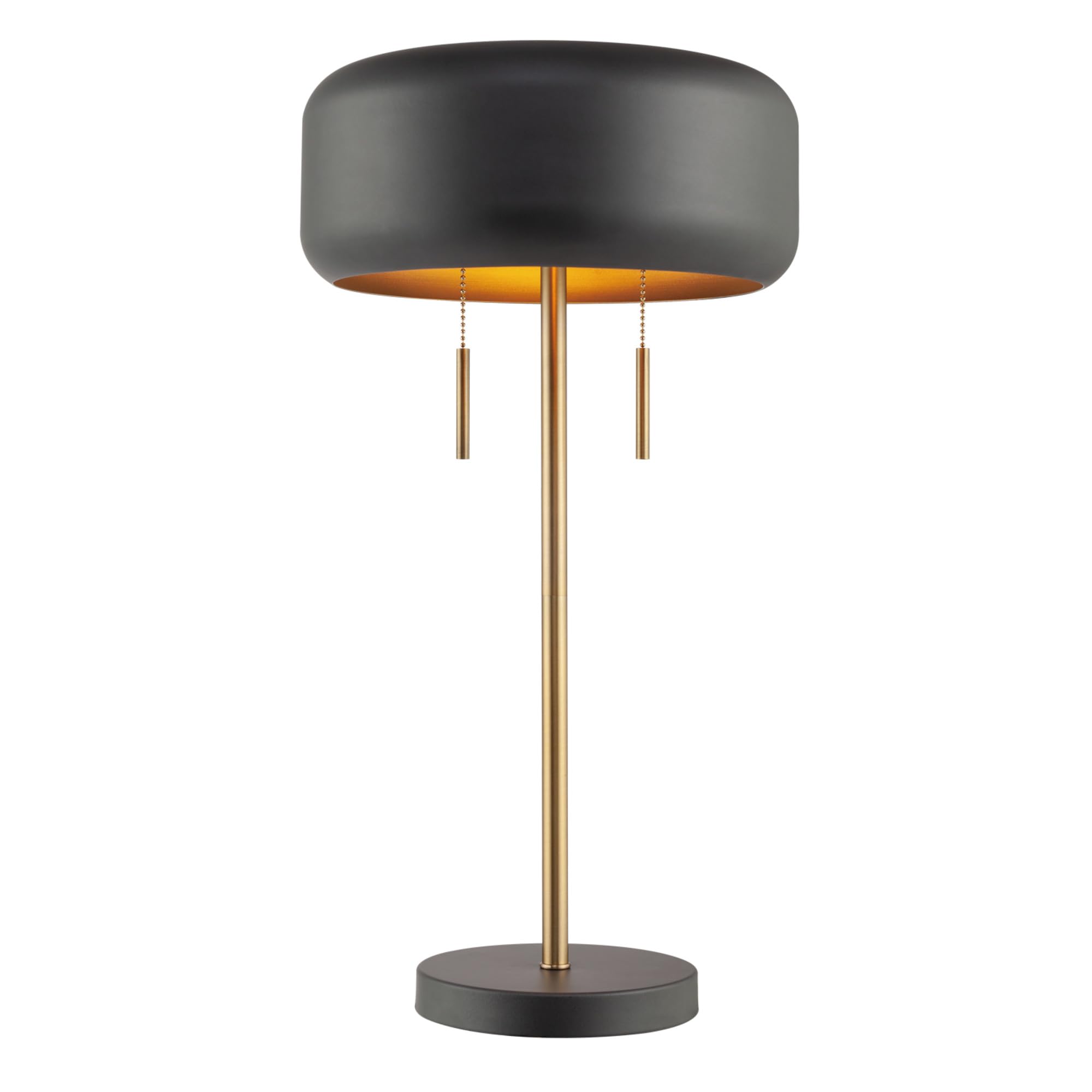 Modern Gold Table Lamp — 2-Light