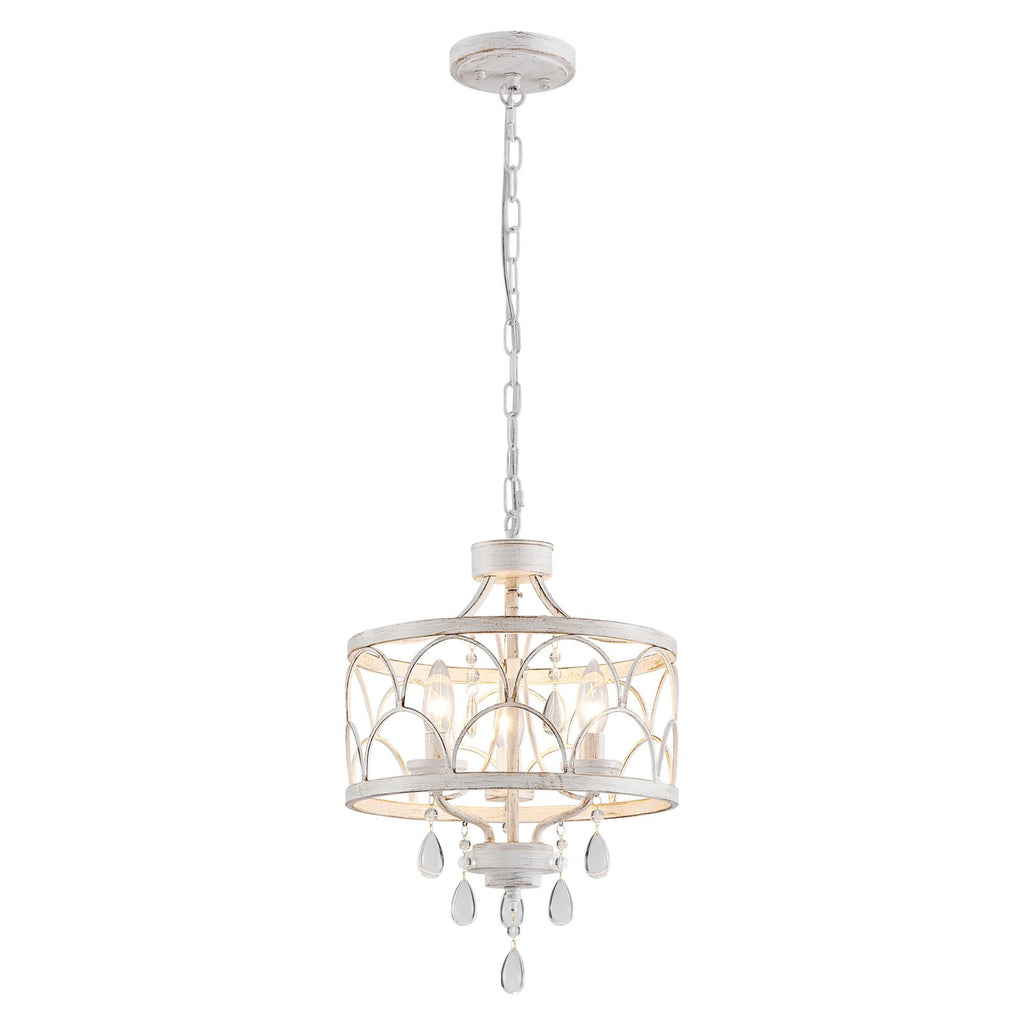 Round Farmhouse Gold Chandelier — 3-Light