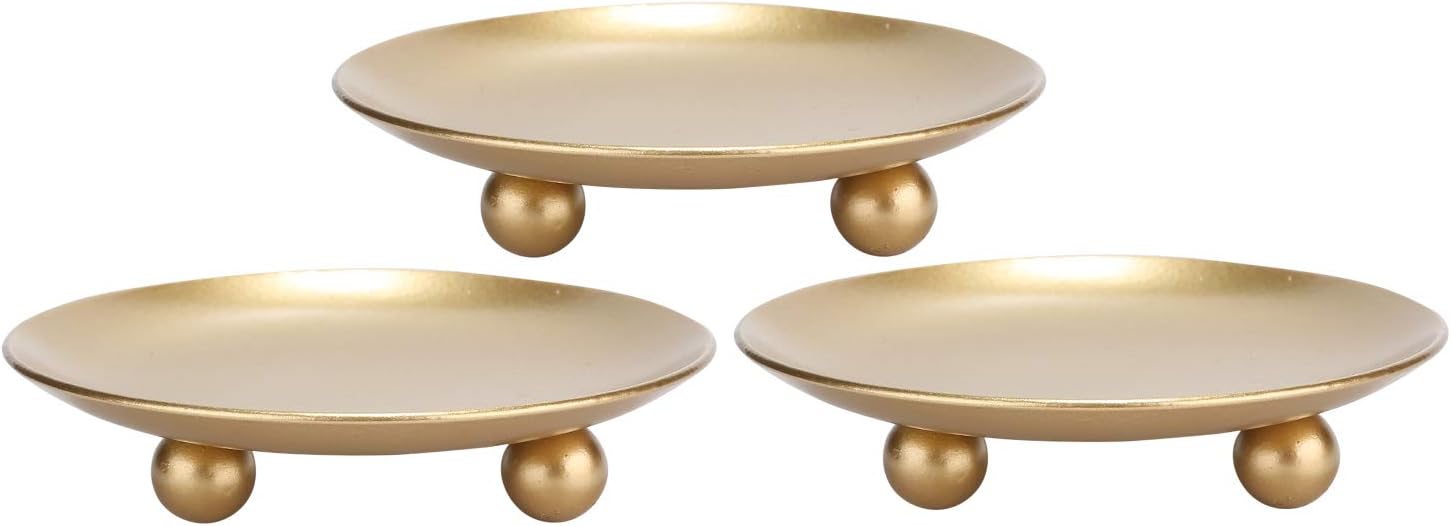 Luxe Black Pillar Candle — Set of 3 — Gold