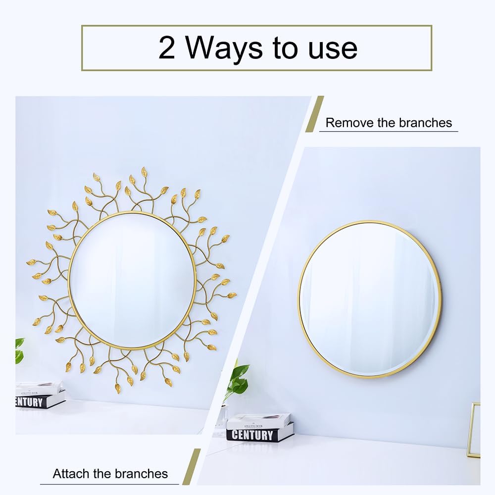 Round Luxe Black Wall Mirror — 39" - View 7