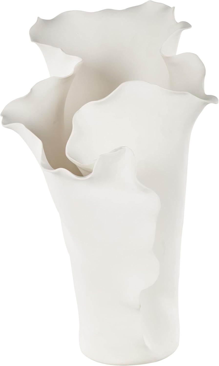 Black Flower Vase — 8" — White