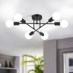 Modern Black Chandelier — 6-Light