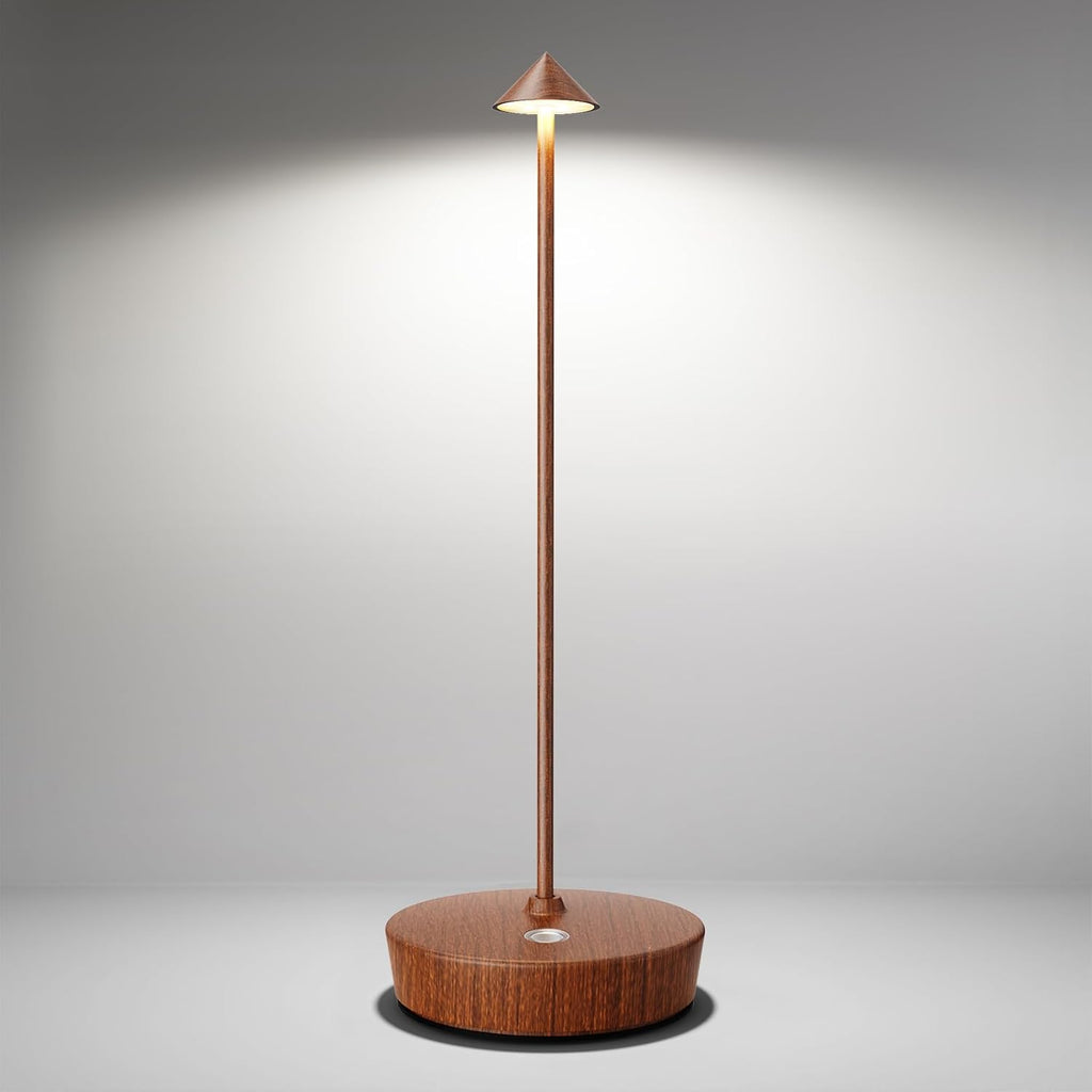 Cordless Luxe Black Desk Lamp — Wood Grain