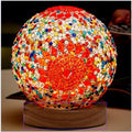 USB Boho Blue Bedside Lamp — 4.7" — Boho