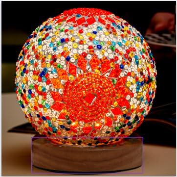 USB Boho Blue Bedside Lamp — 4.7" — Boho
