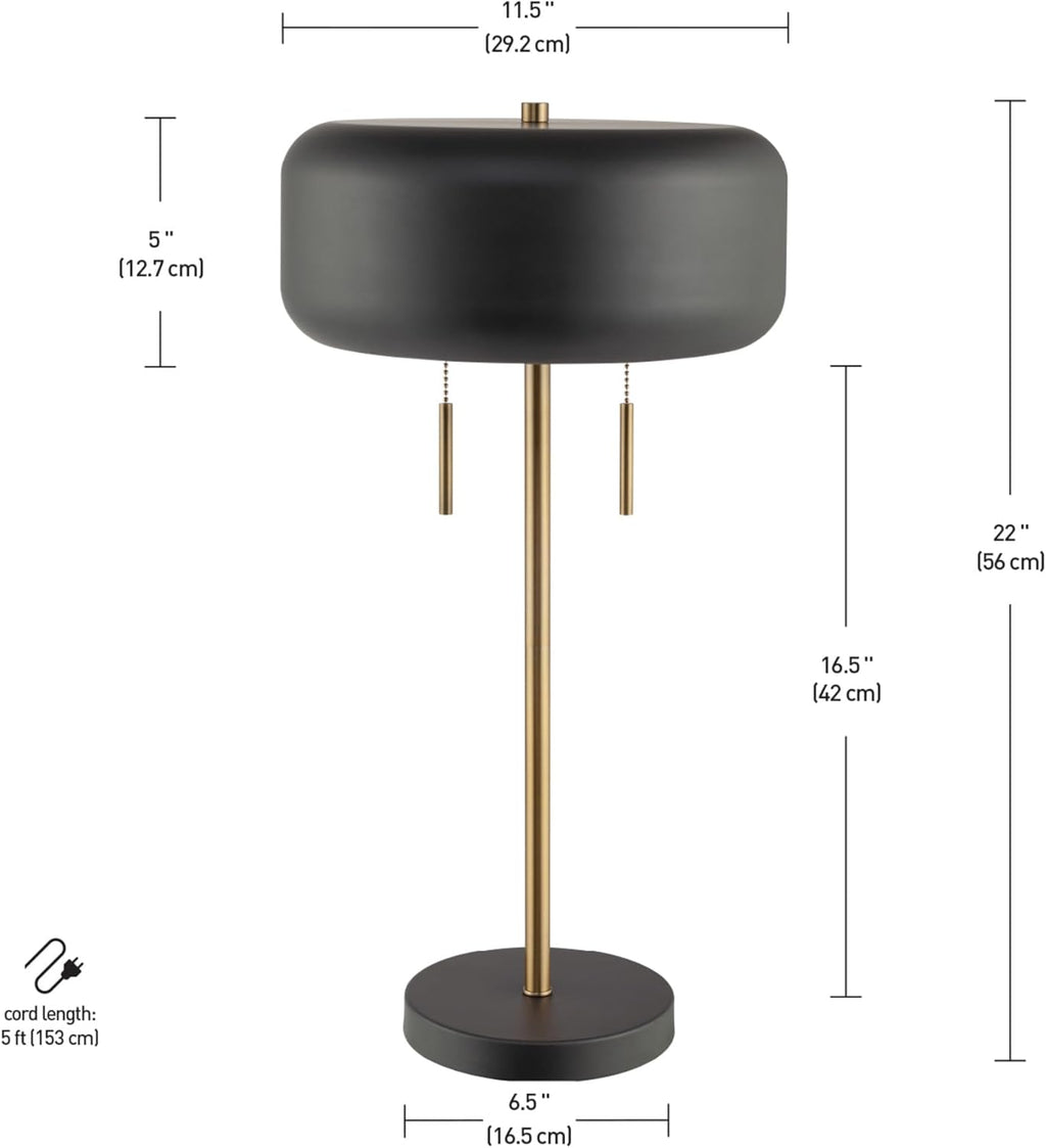 Modern Gold Table Lamp — 2-Light - View 6
