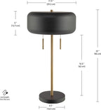 Modern Gold Table Lamp — 2-Light - View 6