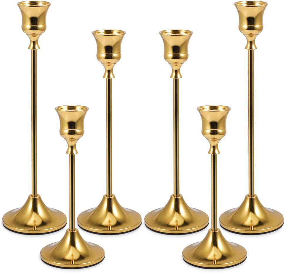 Luxe Gold Candle — Set of 6 — Brass Gold