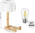 Adjustable Modern Wood Bedside Lamp — Set of 2 - View 8