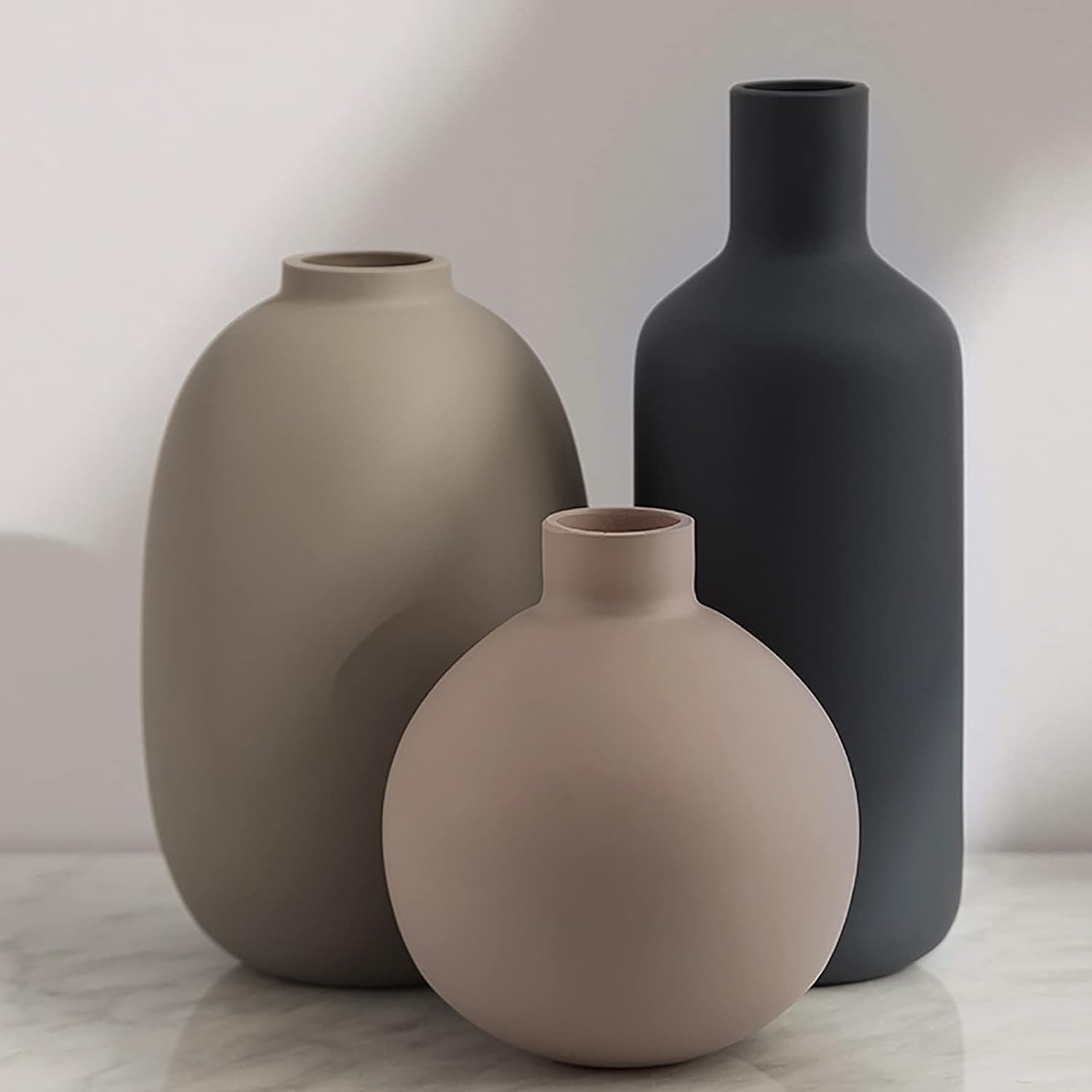 Farmhouse Ceramic Vase — Set of 3 — Multicolor#1