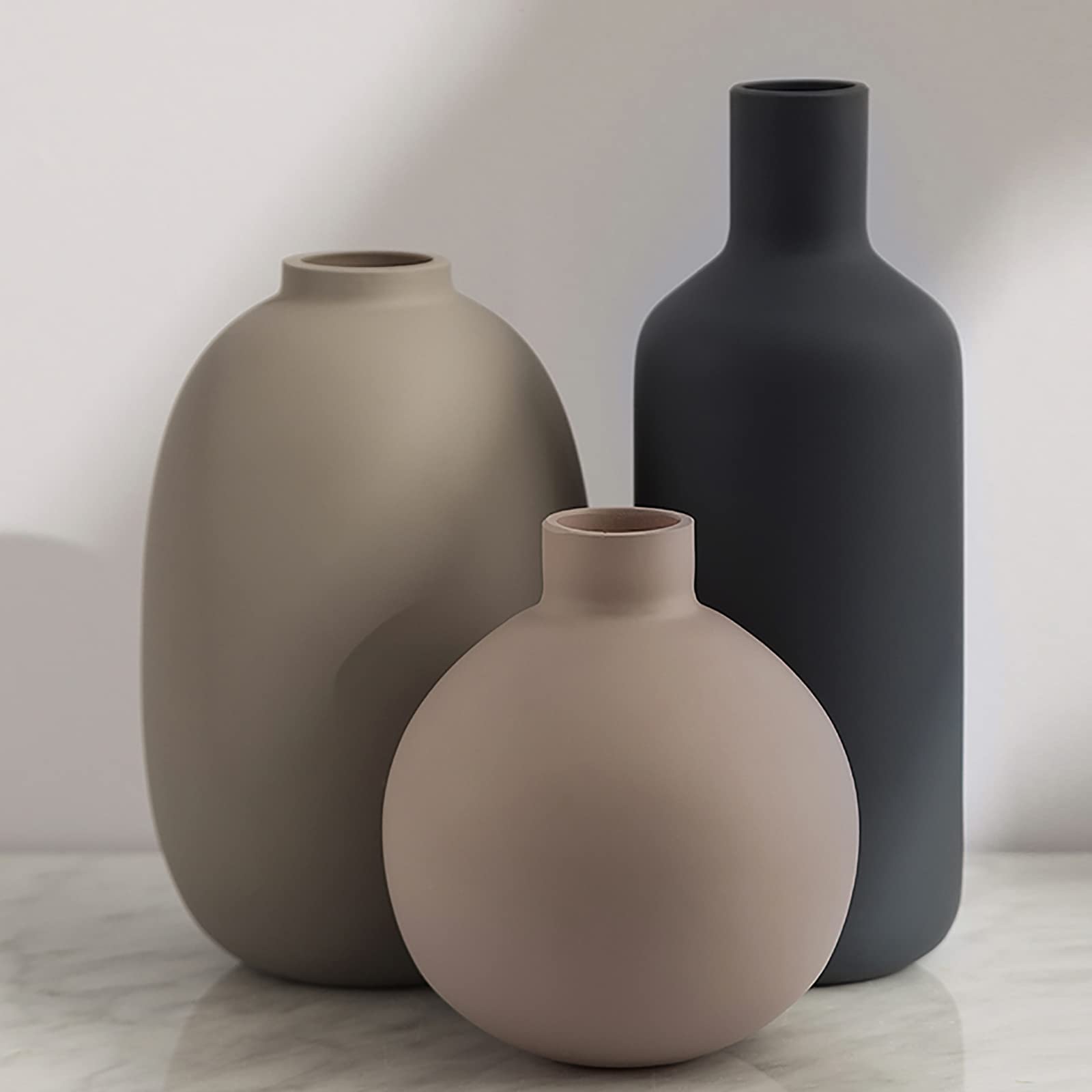 Farmhouse Ceramic Vase — Set of 3
