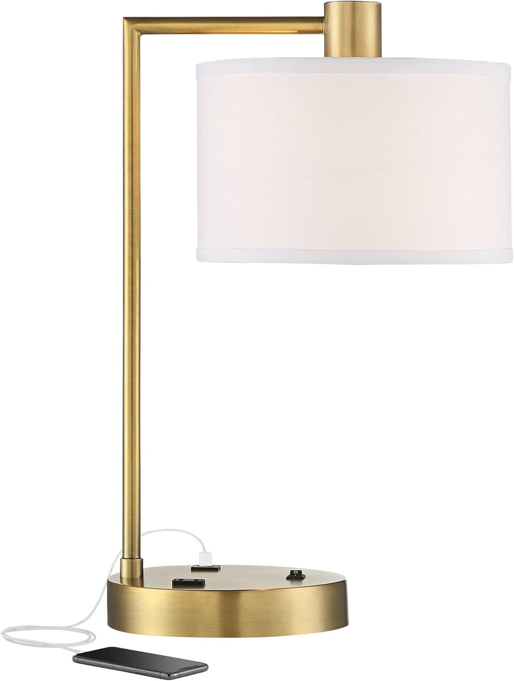 USB Charging Luxe Gold Table Lamp — 21" - View 2