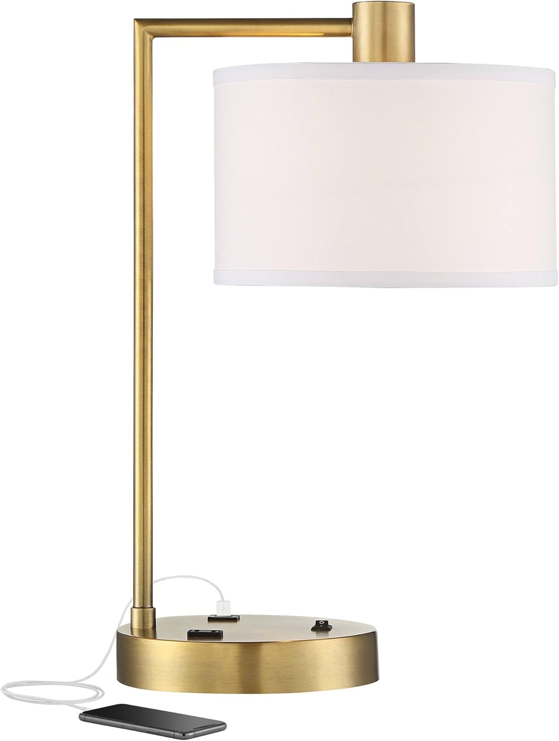USB Charging Luxe Gold Table Lamp — 21" - View 2