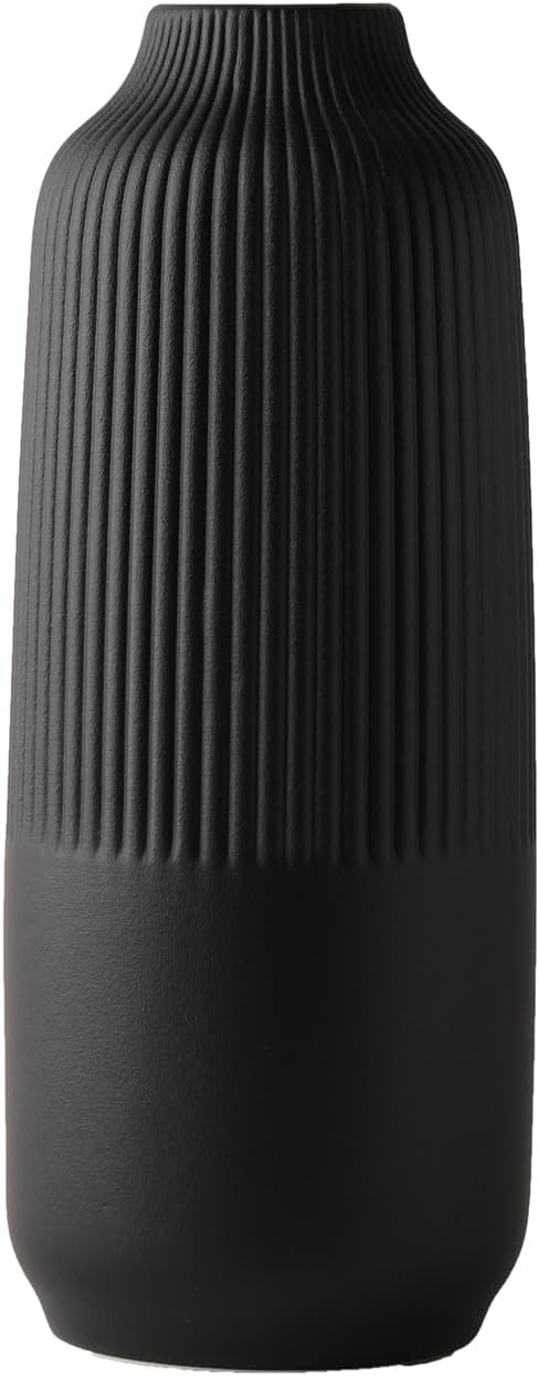 Boho Black Flower Vase — Set of 2 — Black