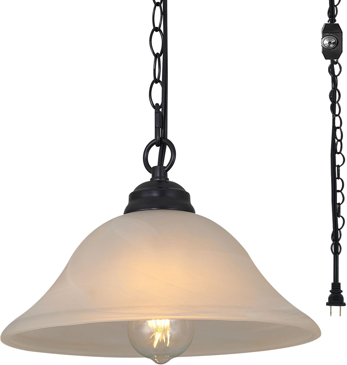 Dimmable Farmhouse Black Pendant Light — Black, 15.7"D