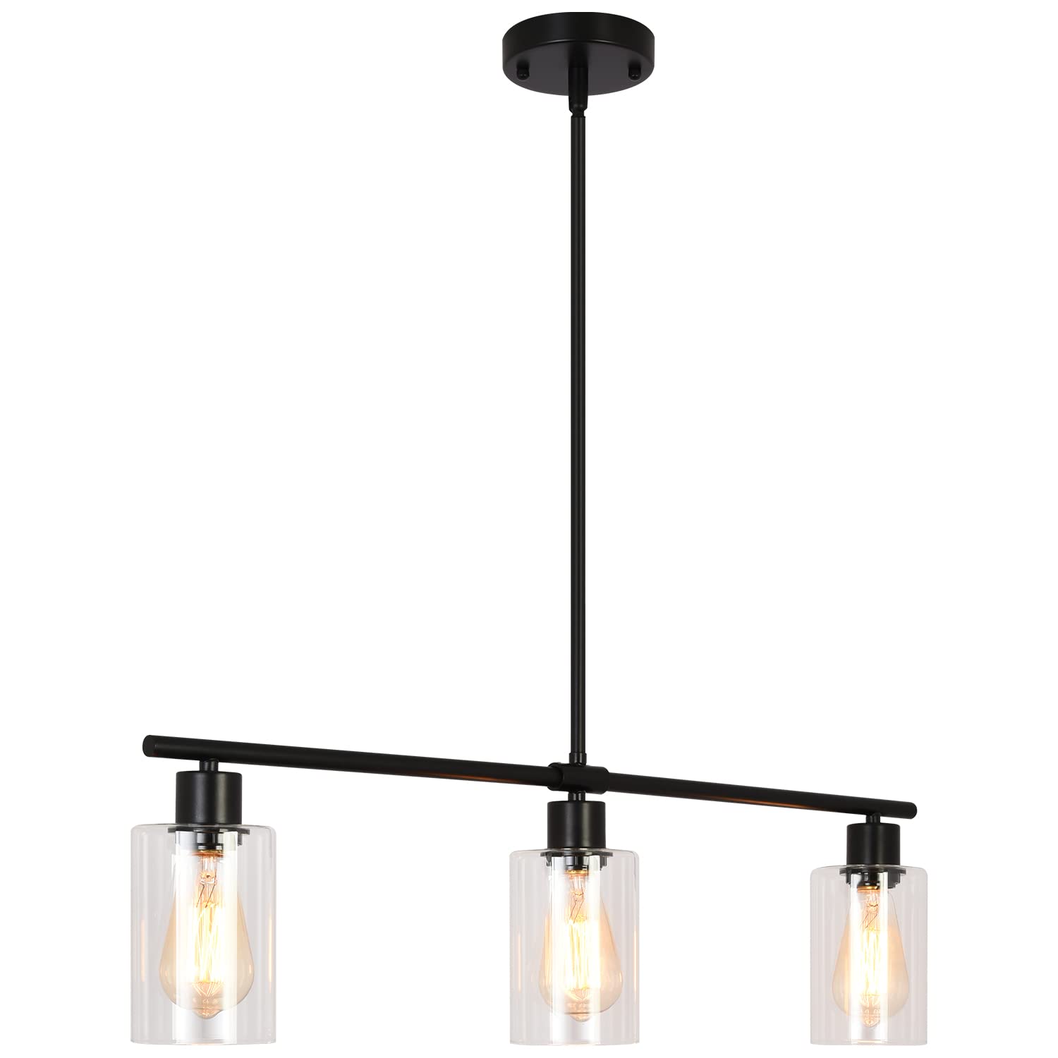 Farmhouse Black Chandelier — 3-Light