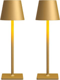 Cordless Black Desk Lamp — Set of 2 — Gold Cordless Lamps Set of 2