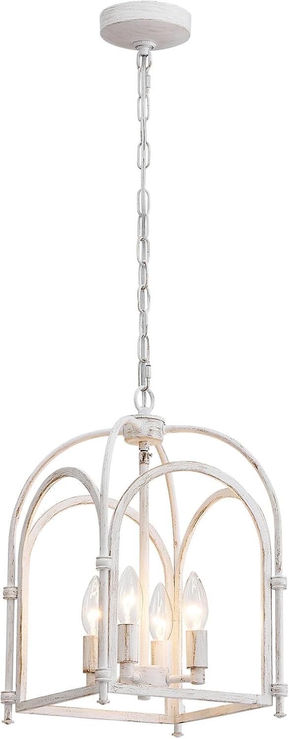 Farmhouse Black Chandelier — 4-Light — AJ-029-white