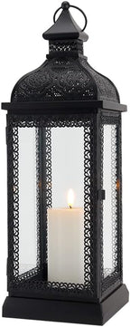 Farmhouse Beige Candle — 13" — Black