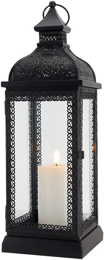 Farmhouse Beige Candle — 13" — Black
