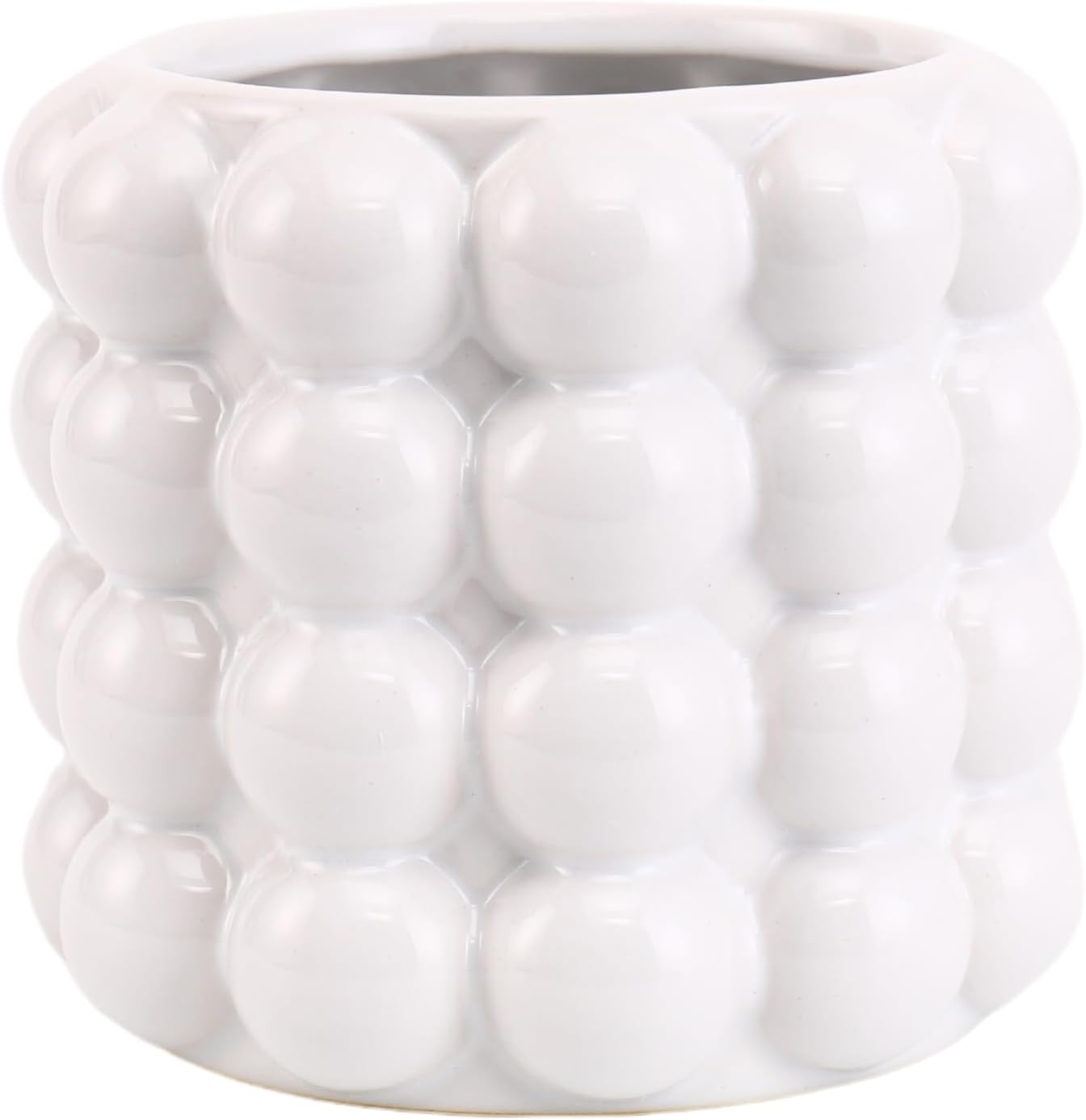 Boho Beige Flower Vase — Set of 2 — White