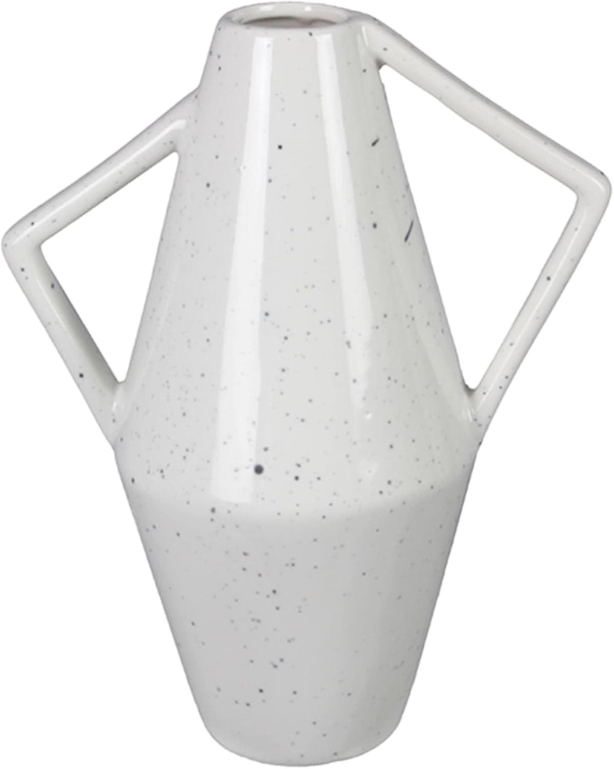 Boho Beige Vase — Set of 2 — Stoneware Vase With Dual Angular Handles