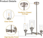 Modern Black Chandelier — 4-Light - View 7